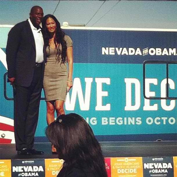 Kimora Lee Simmons and Magic johnson campaign in Nevada