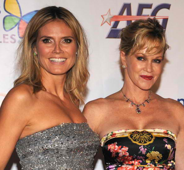 Noche honoree and Project Runway host Heidi Klum and actress Melanie Griffith